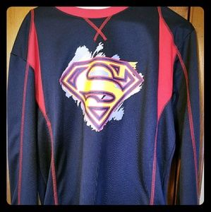 Superman Long Sleeve Blue Jersey-type Shirt